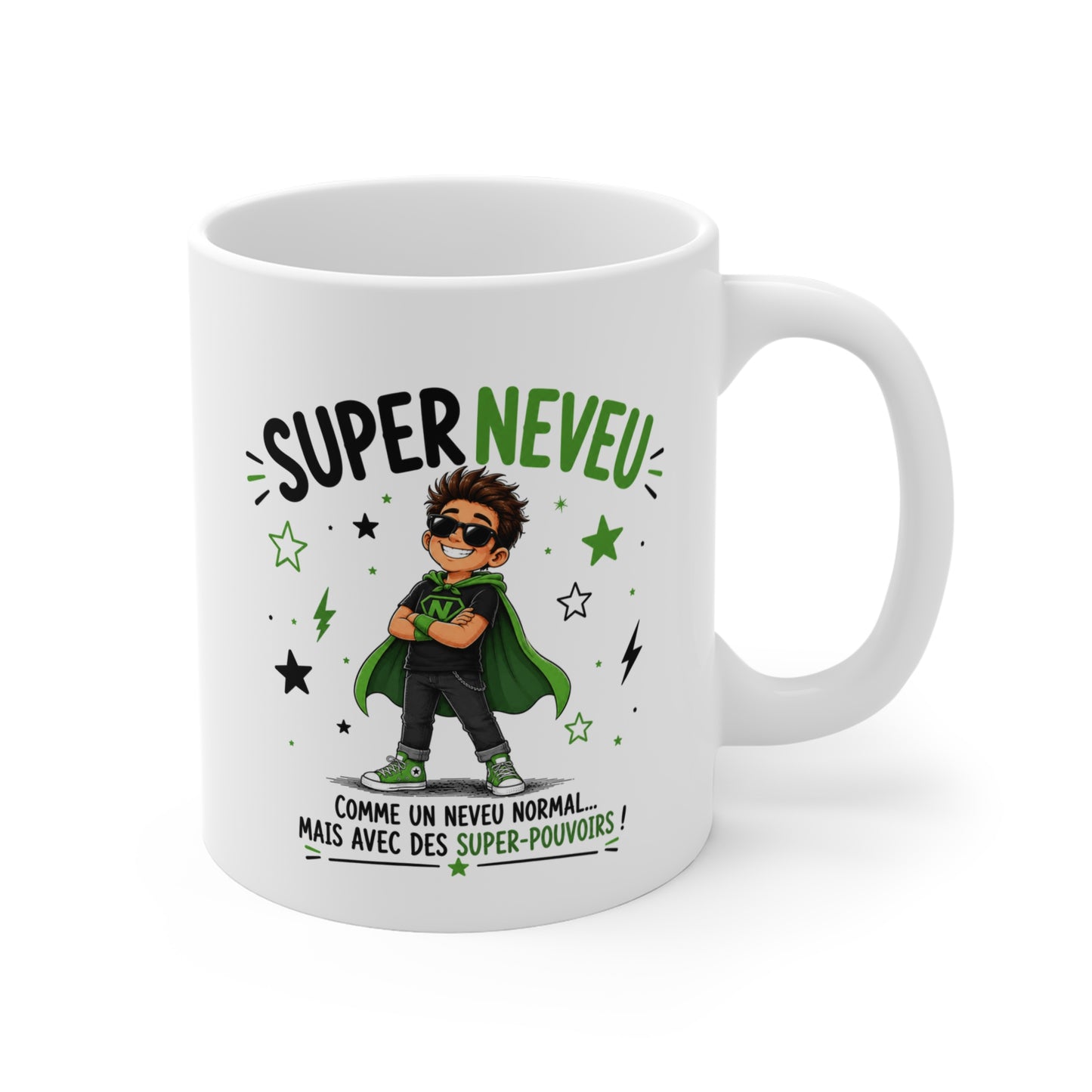 Mug Super Neveu – Tasse Humoristique pour Neveu – Idée Cadeau Originale et Drôle – Anniversaire Noël Famille