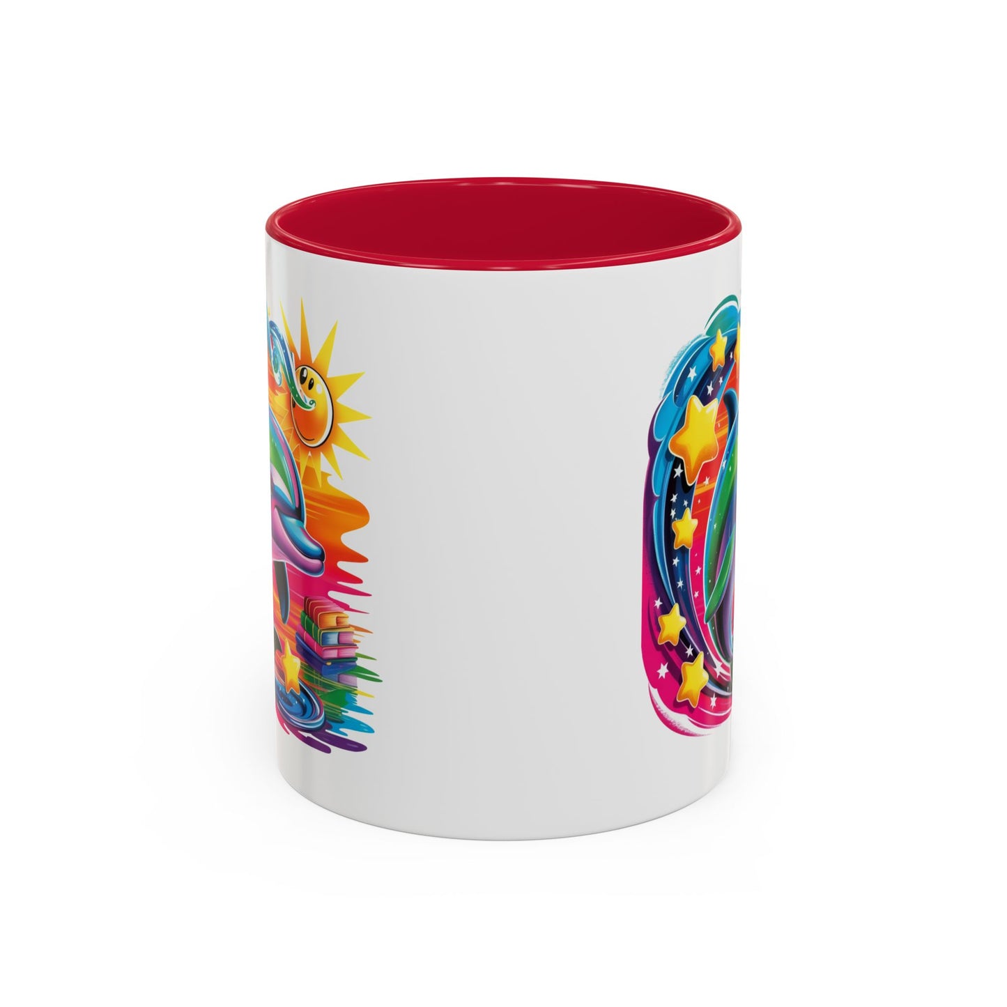 Mug Dauphin Multicolore – Tasse Design Fantaisie Océan Soleil et Étoiles – Cadeau Original 325ml