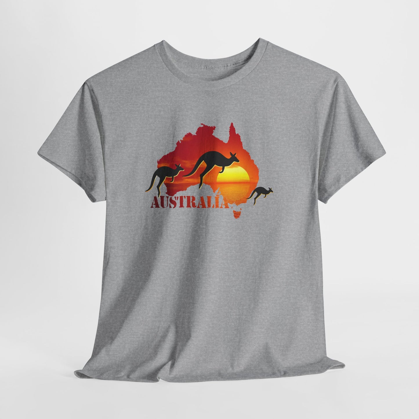 Tee Shirt Homme et Femme Australie Kangourou Coucher de Soleil Voyage Nature Paysage Australien Animal Sauvage Cadeau