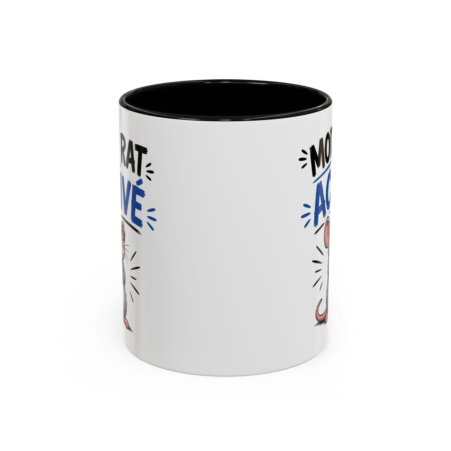 Mug Humour Mode Rat Activé – Tasse Souris Cool avec Lunettes – Cadeau Original Drôle et Décalé Céramique 325ml Noir Bleu Rouge