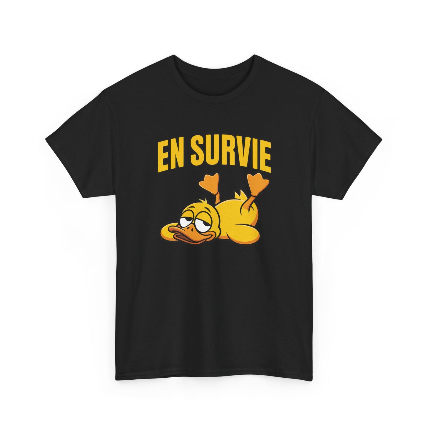 T-Shirt Humour En Survie – Tee Shirt Drôle Canard Fatigué Mode Survie Travail Fatigue Citation Fun Sarcastique Cadeau Homme Femme