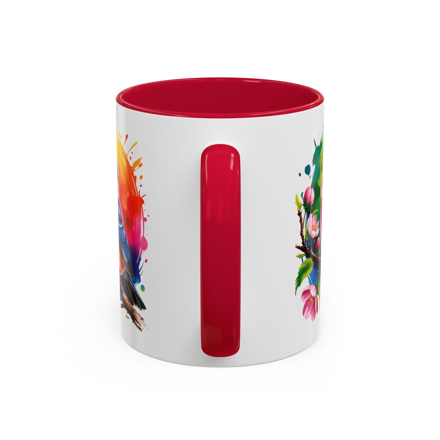 Mug Oiseau Multicolore – Tasse Design Artistique Oiseau et Fleurs Nature – Cadeau Original 325ml