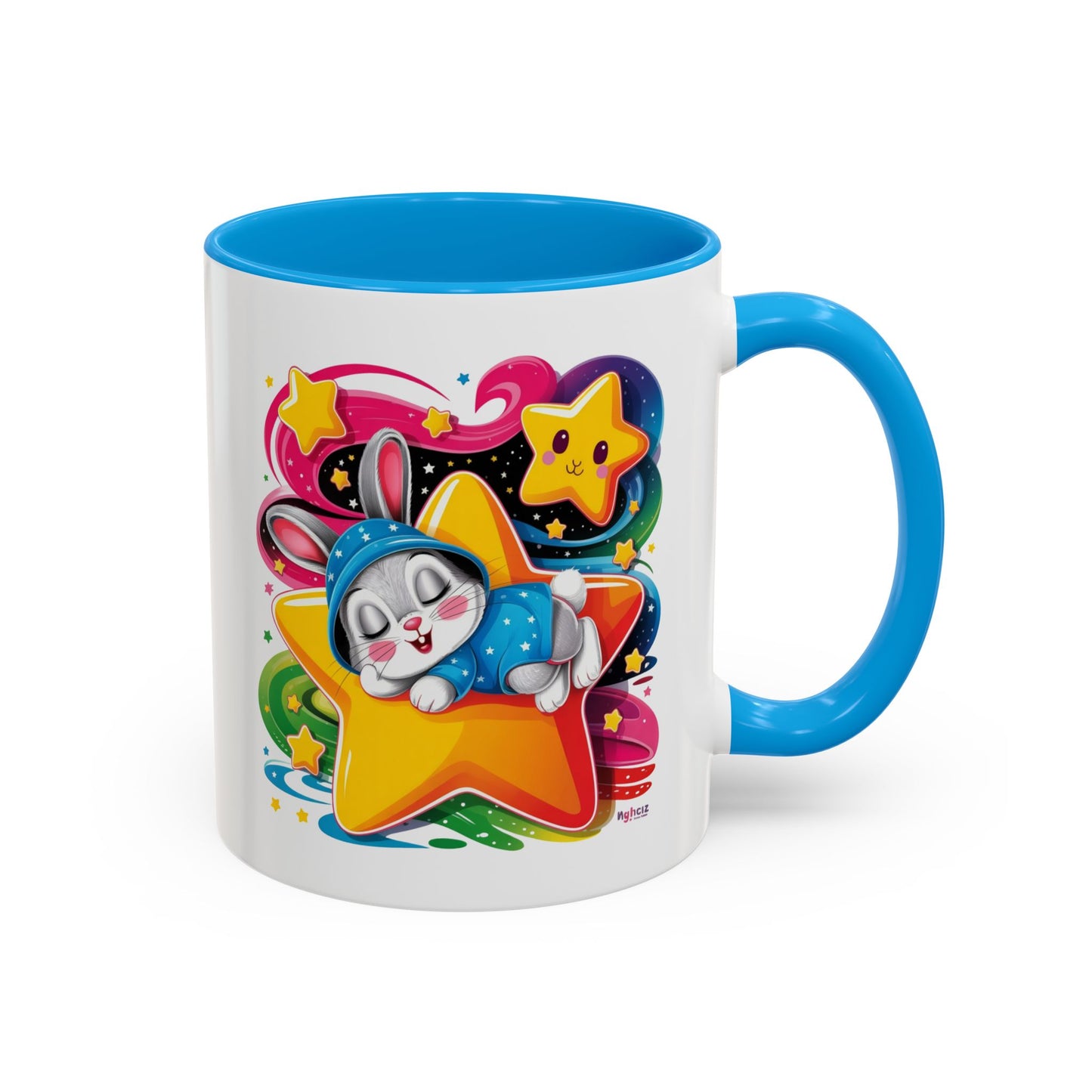 Mug Lapin Kawaii Dormeur avec Étoiles – Tasse Mignonne Univers Fantaisie – Cadeau Relaxation et Nuit 325ml