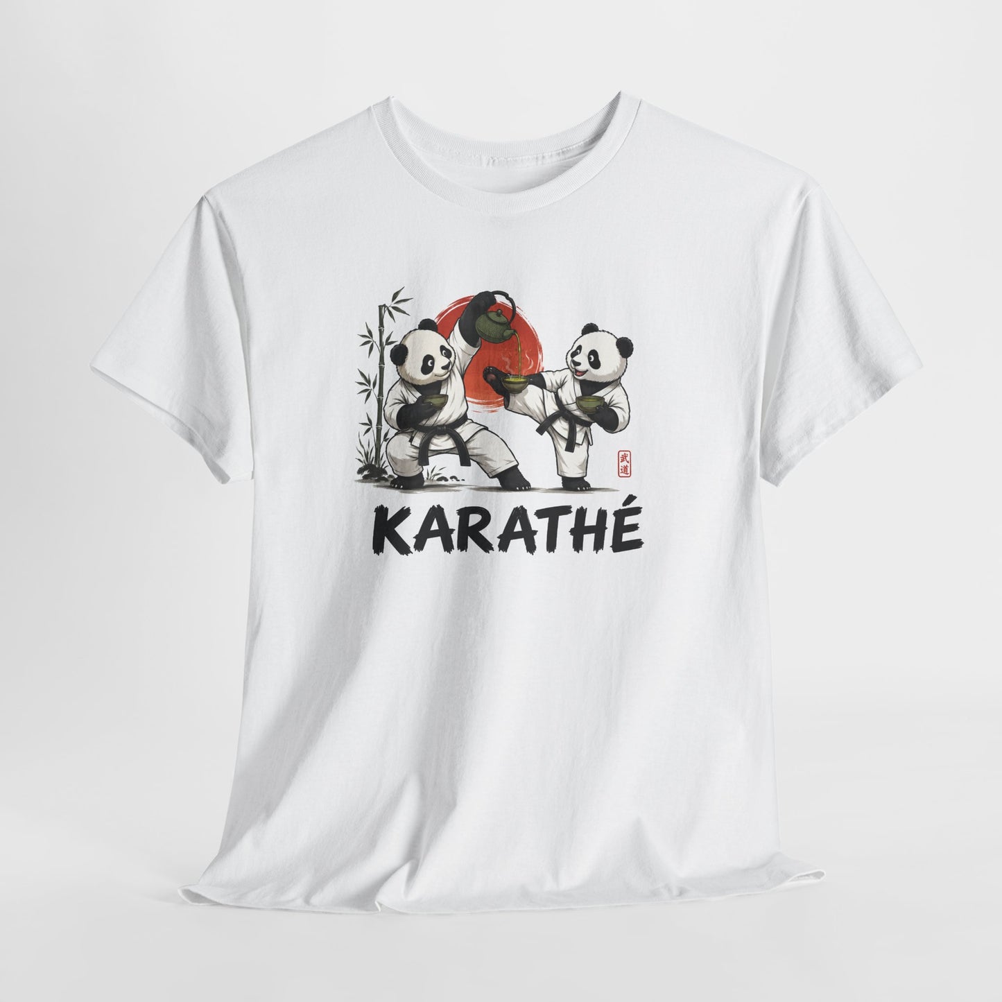 Tee Shirt Homme et Femme Panda Karaté Arts Martiaux Thé Humour Japonais Combat Sportif Original Cadeau