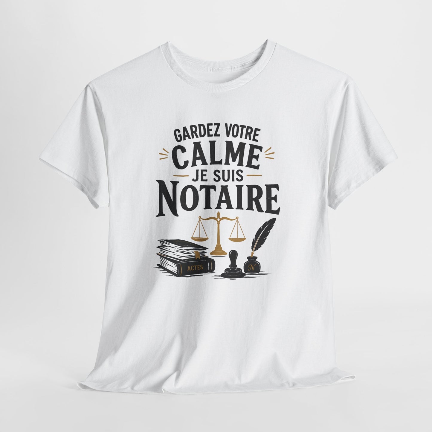 Tee Shirt Homme et Femme Notaire Humour Métier Juridique Cadeau Professionnel Droit Justice Étude Notariale