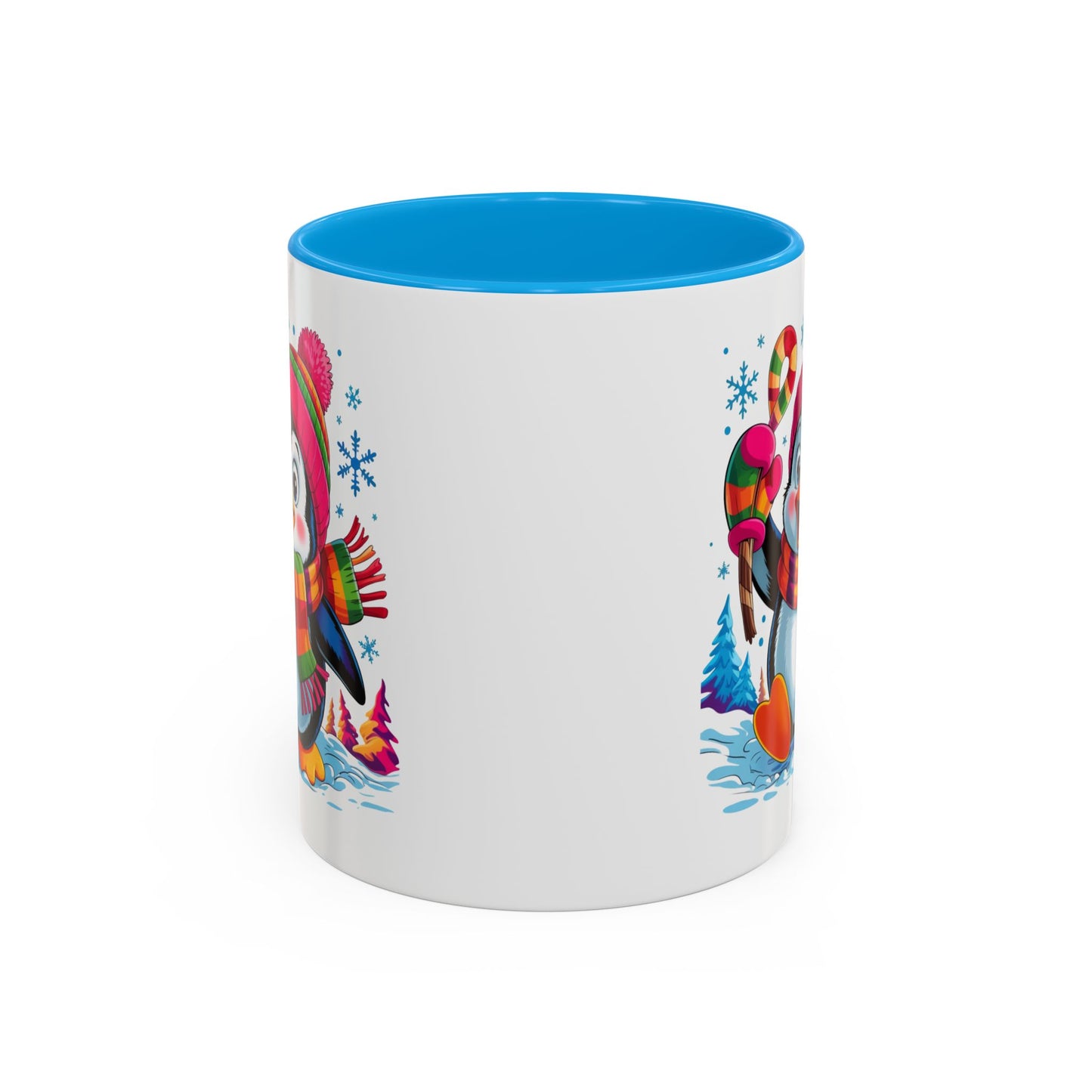 Mug Pingouin Mignon Hiver – Tasse Animaux Kawaii Neige – Cadeau Noël Fun et Coloré – Céramique 325ml
