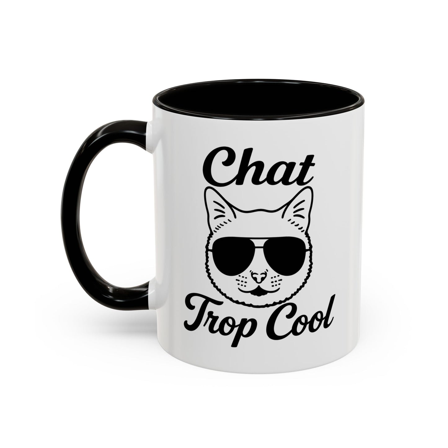 Tasse Chat Trop Cool Homme et Femme – Mug Chat avec Lunettes de Soleil – Cadeau Original pour Amoureux des Chats – Céramique 325 ml
