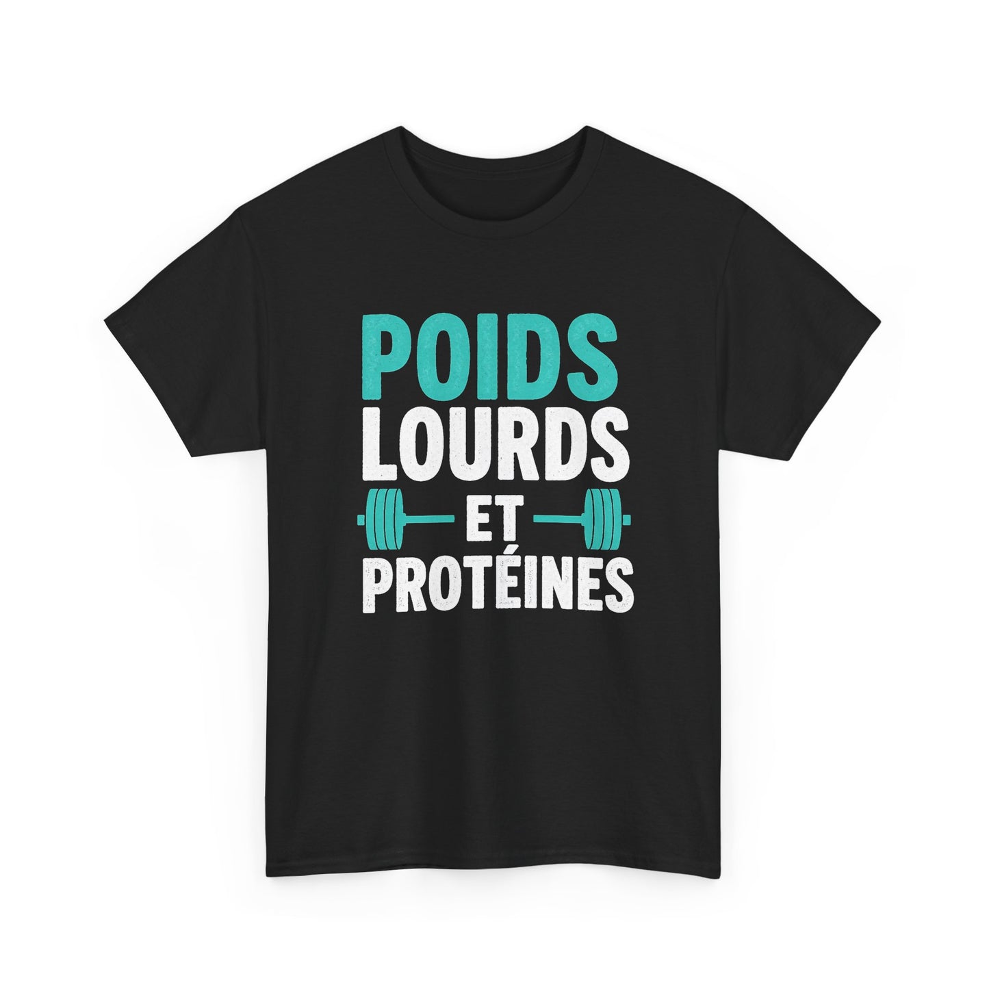 T-Shirt Musculation Homme et Femme – Fitness Protéines Poids Lourds – Salle de Sport Entraînement – Cadeau Sportif