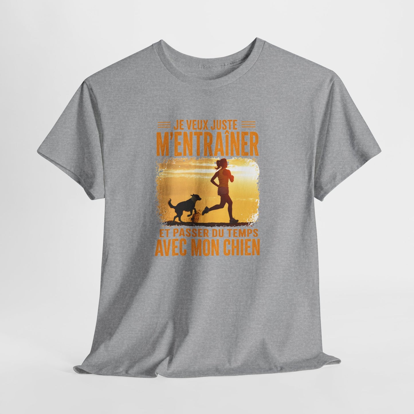 T-Shirt Femme Running avec Chien – Course à Pied Jogging Sport Canin – Cadeau Coureuse Amoureuse des Chiens