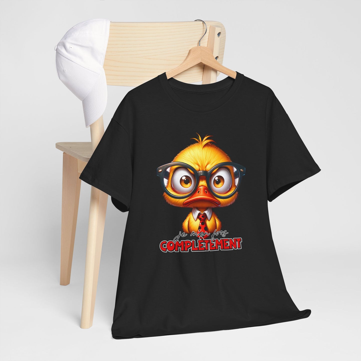 Tee Shirt Je M’En Fous Complètement – T-Shirt Humour Canard Rigolo – Cadeau Homme Femme Humour Décalé