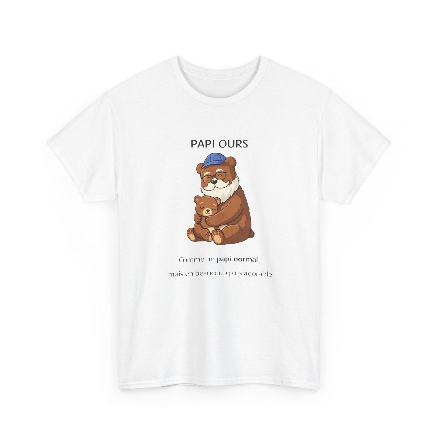 T-Shirt Papi Ours Mignon – Cadeau Papi Original – Tee Shirt Ours Amour Grand-Père