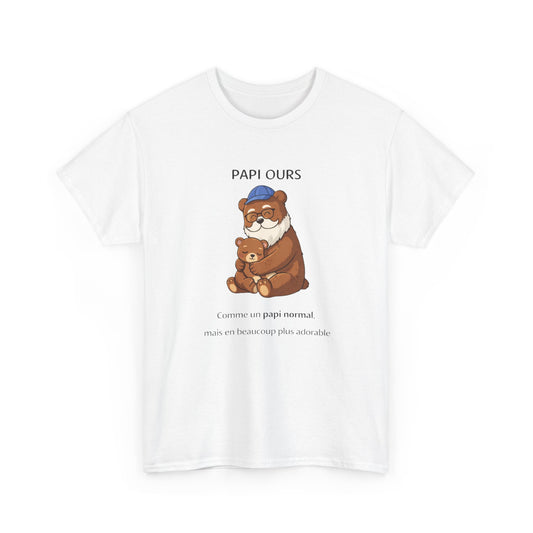 T-Shirt Papi Ours Mignon – Cadeau Papi Original – Tee Shirt Ours Amour Grand-Père