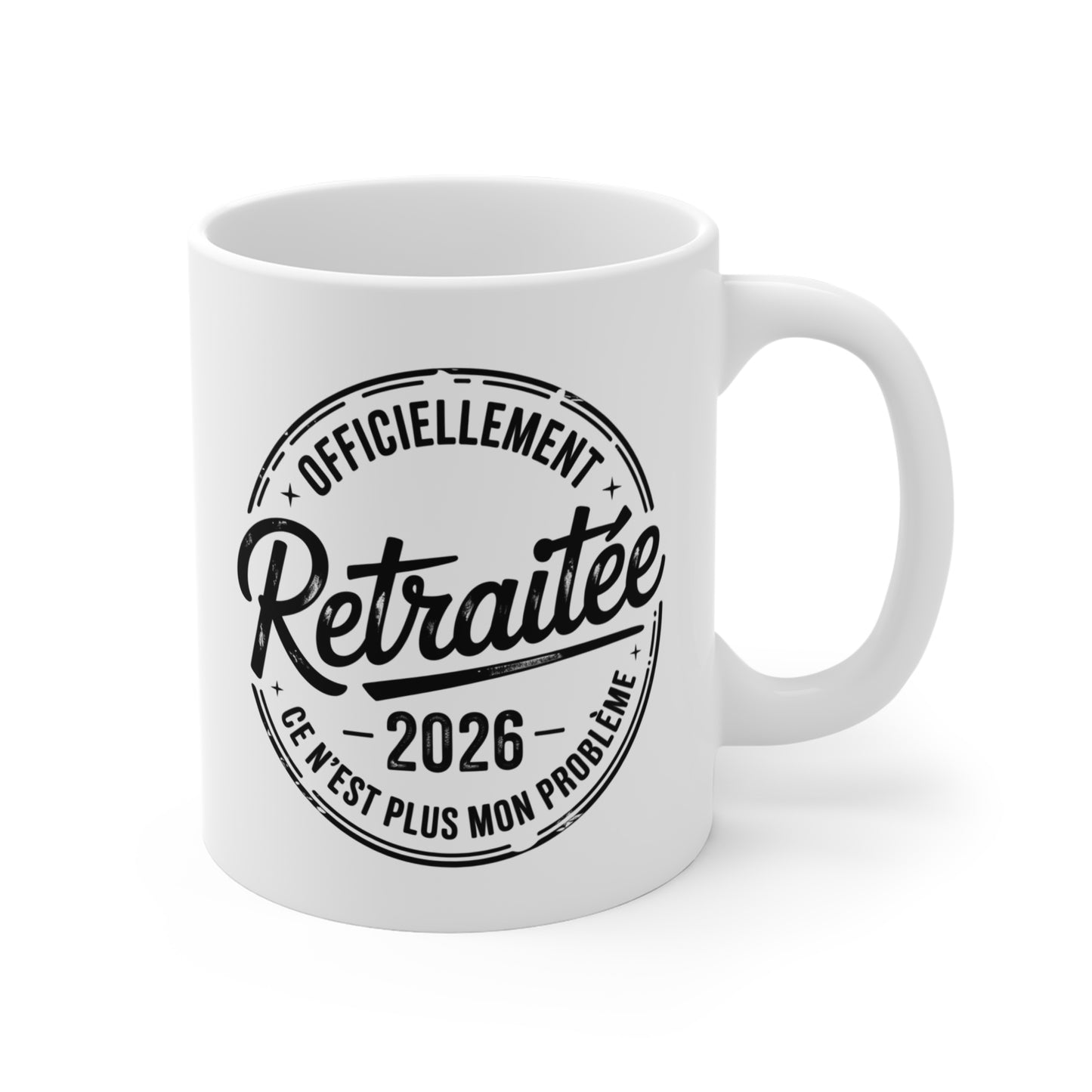 Tasse Retraite Femme 2026 – Officiellement Retraitée Ce N’est Plus Mon Problème – Mug Humour Cadeau Départ Retraite 325ml