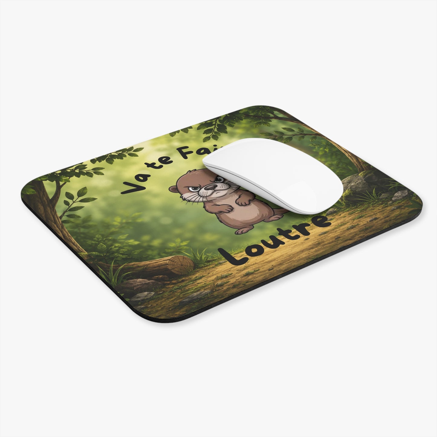 Tapis de Souris 22x18cm Va te Faire Loutre – Cadeau Humour Loutre Homme Femme – Design Animal Mignon Kawaii – Accessoire Bureau Gaming