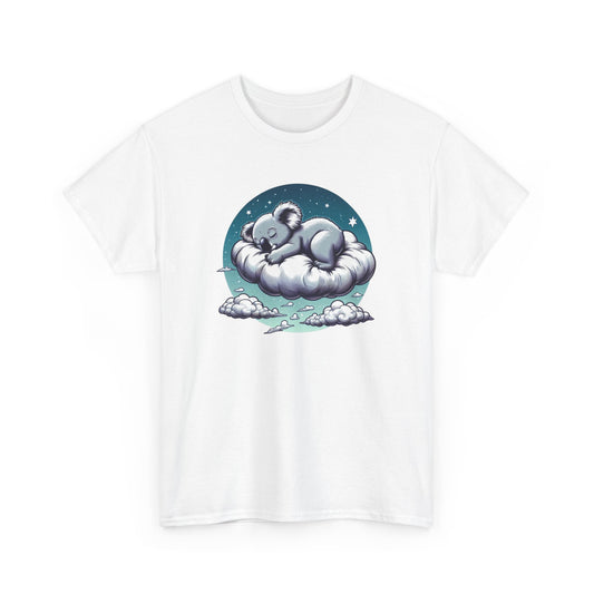 Tee Shirt Koala Endormi Homme Femme – T-Shirt Koala sur Nuage – Animal Mignon Sommeil Rêve Étoiles – Idée Cadeau