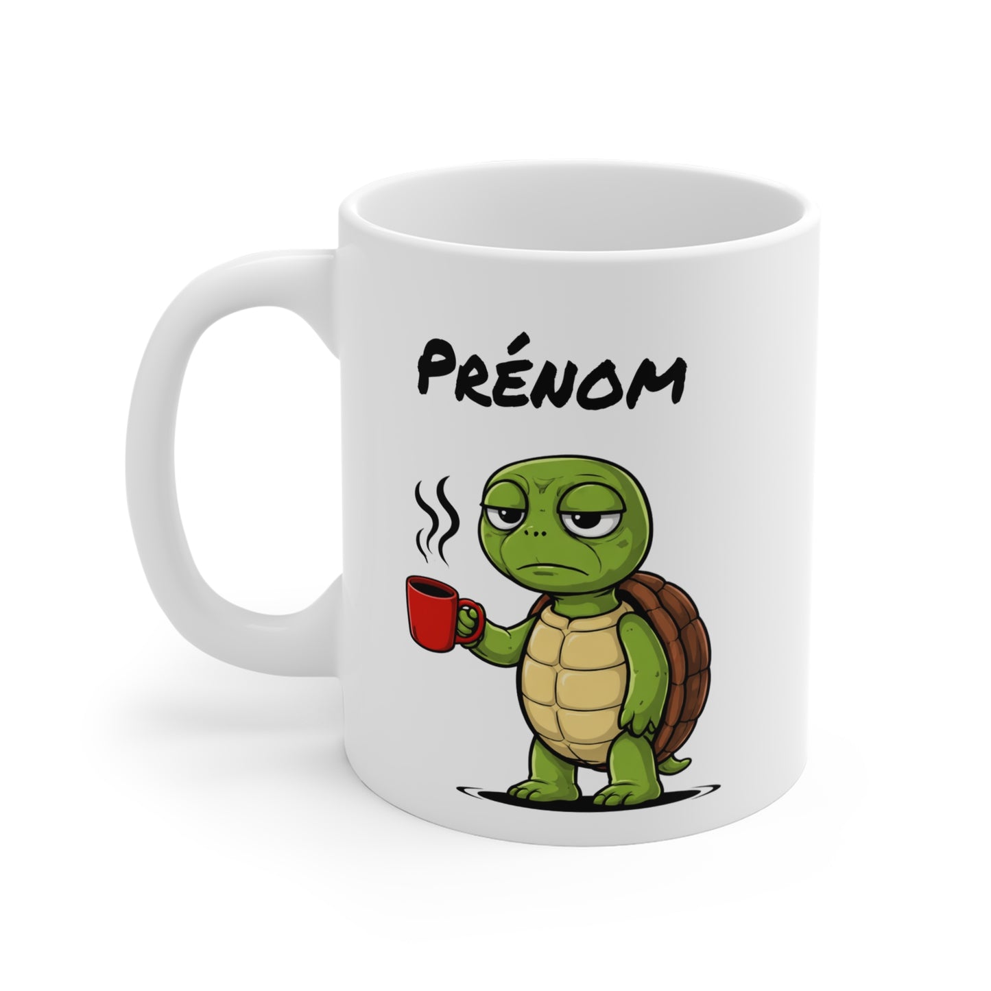 Mug Tortue Fatiguée Personnalisable 325ml – Tasse Café Humour Animal Mignon Drôle Réveil Difficile Cadeau