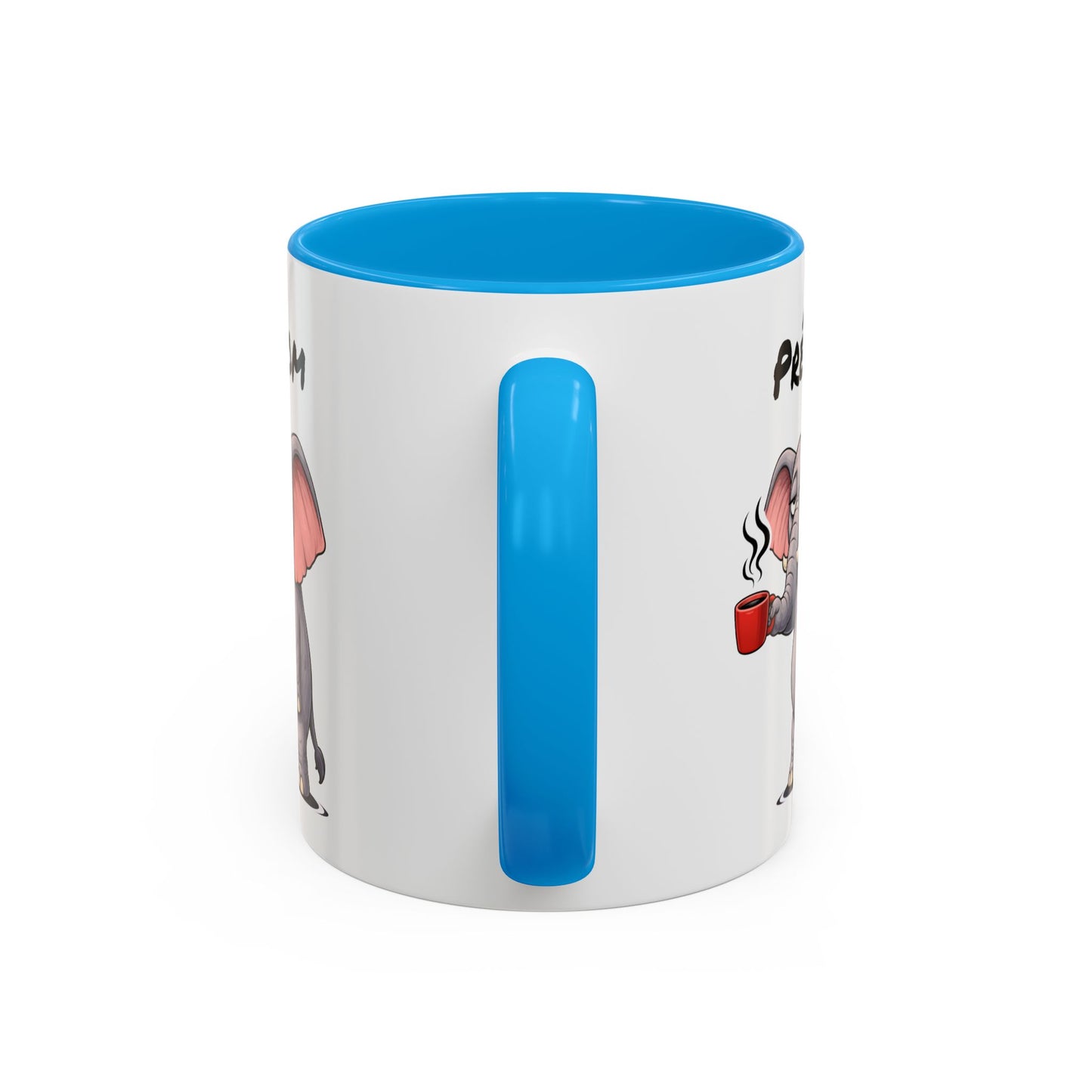 Tasse Éléphant avec Café – Mug Animal Mignon Humoristique – Illustration Éléphant Fatigue 325ml