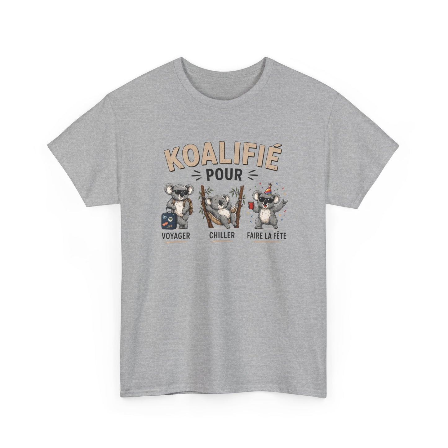 T-Shirt Koalifié Pour Voyager Chiller Faire La Fête – Tee Shirt Humour Vacances Koala Cool – Cadeau Original Homme Femme Été
