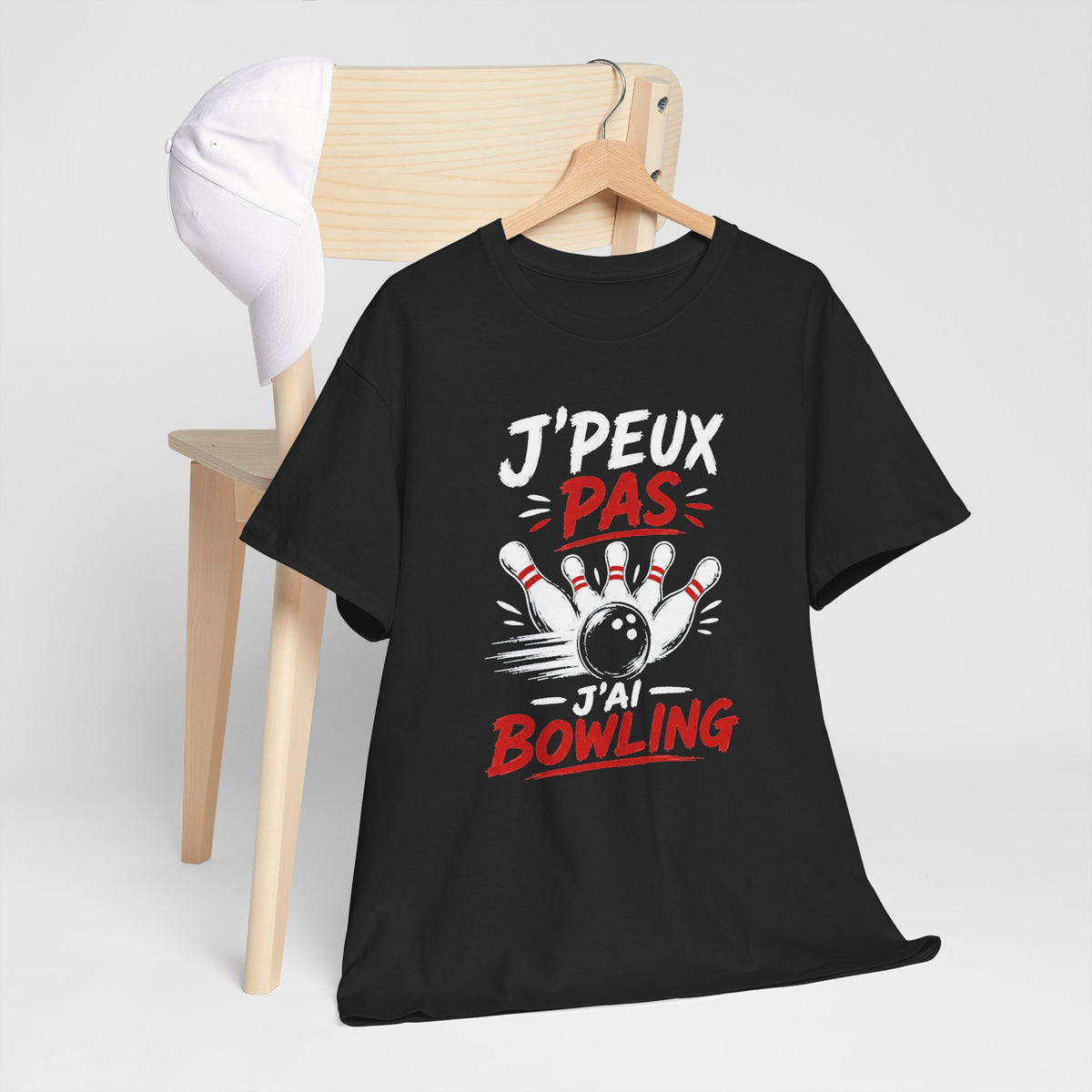 Tee Shirt Homme Femme Bowling – J’Peux Pas J’ai Bowling – T-Shirt Humour Passion Bowling Idée Cadeau Joueur Joueuse