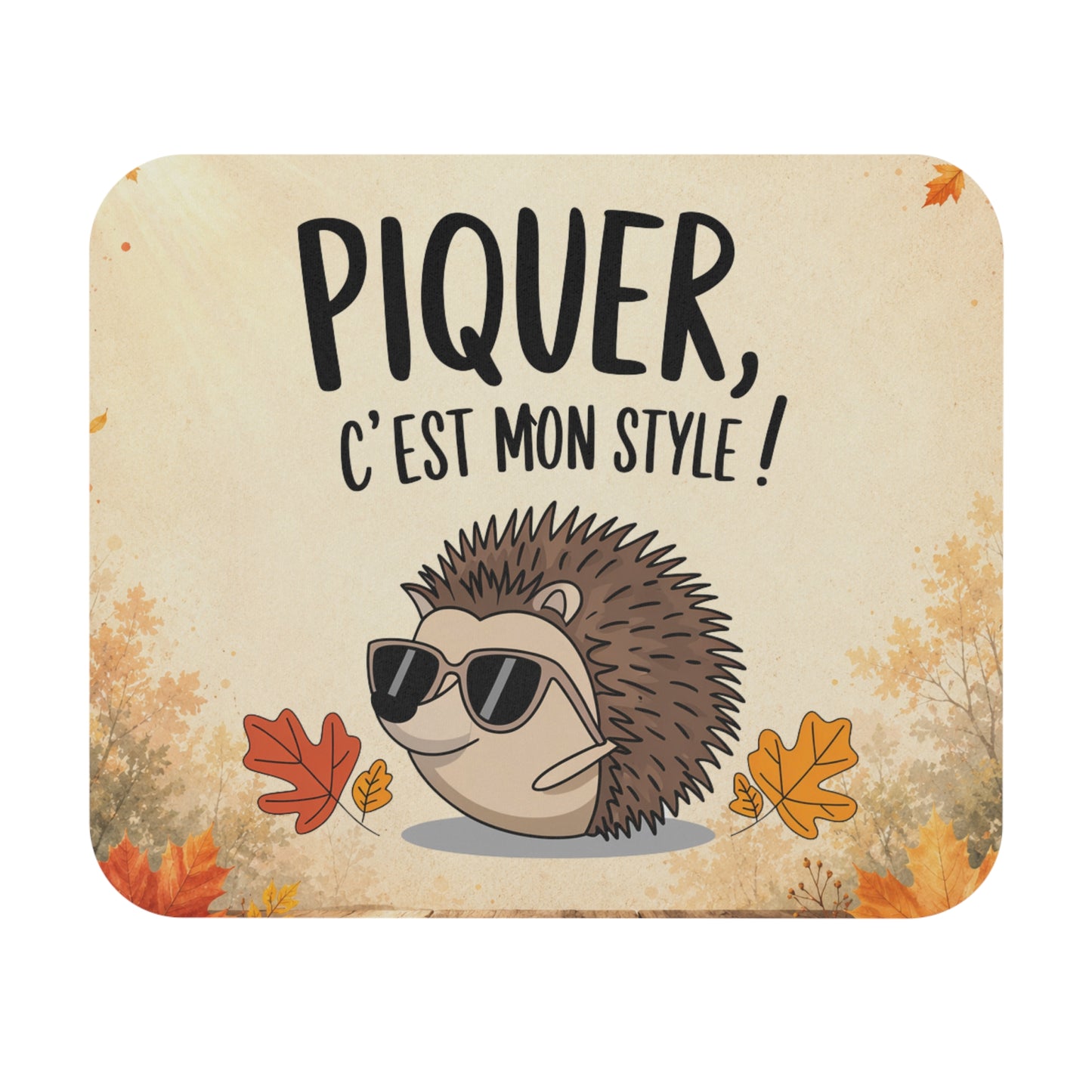 Tapis de Souris 22x18cm Piquer C'est Mon Style Hérisson Humour Cadeau Homme et Femme Animal Mignon Bureau Gaming