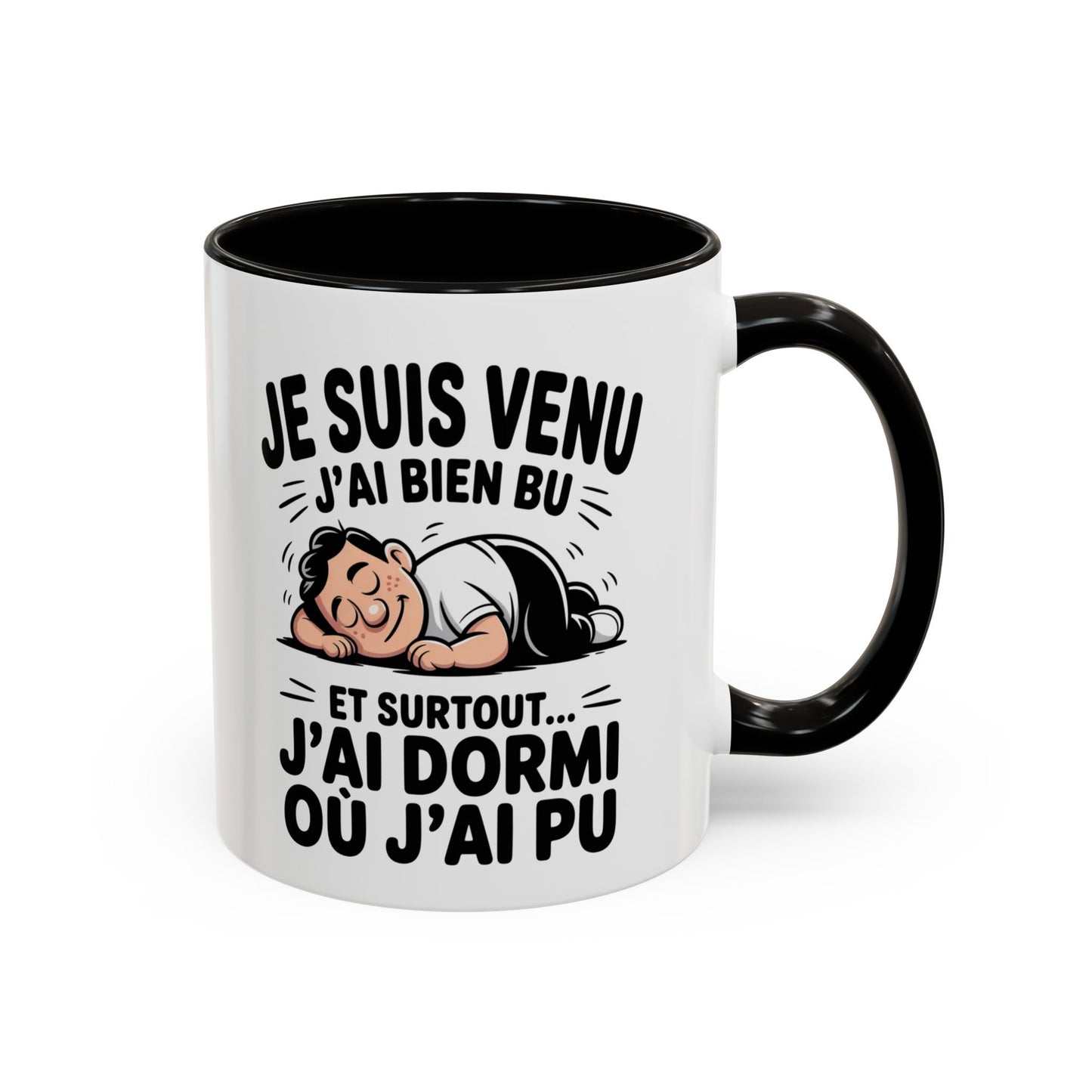 Mug Citation Humoristique – Tasse Humour Dormir Fainéant Fun – Cadeau Original Drôle – Céramique 325ml Noir Bleu Rouge