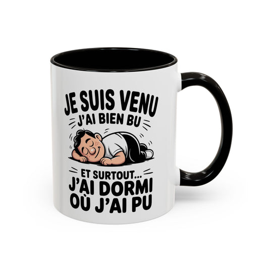 Mug Citation Humoristique – Tasse Humour Dormir Fainéant Fun – Cadeau Original Drôle – Céramique 325ml Noir Bleu Rouge