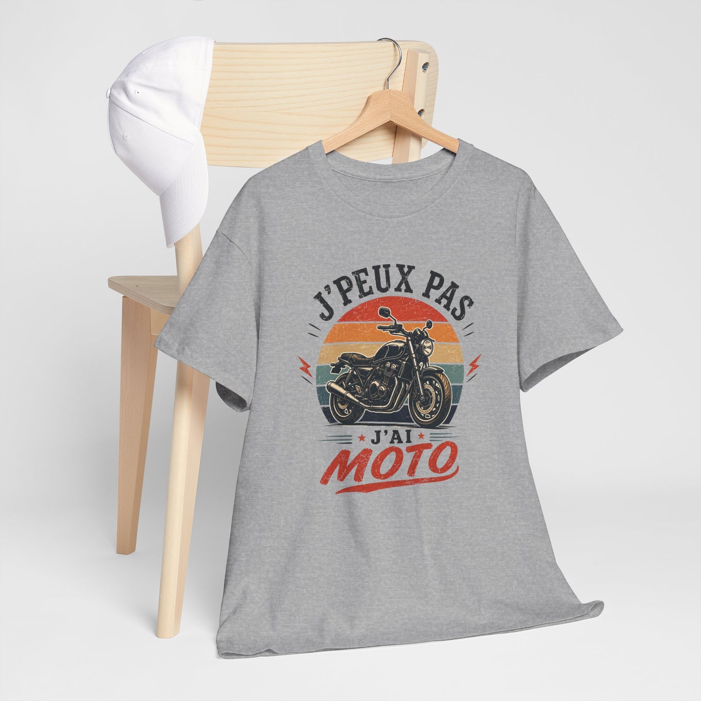 T-Shirt Moto Humour Homme Femme – J’Peux Pas J’Ai Moto – Tee Shirt Motard Vintage