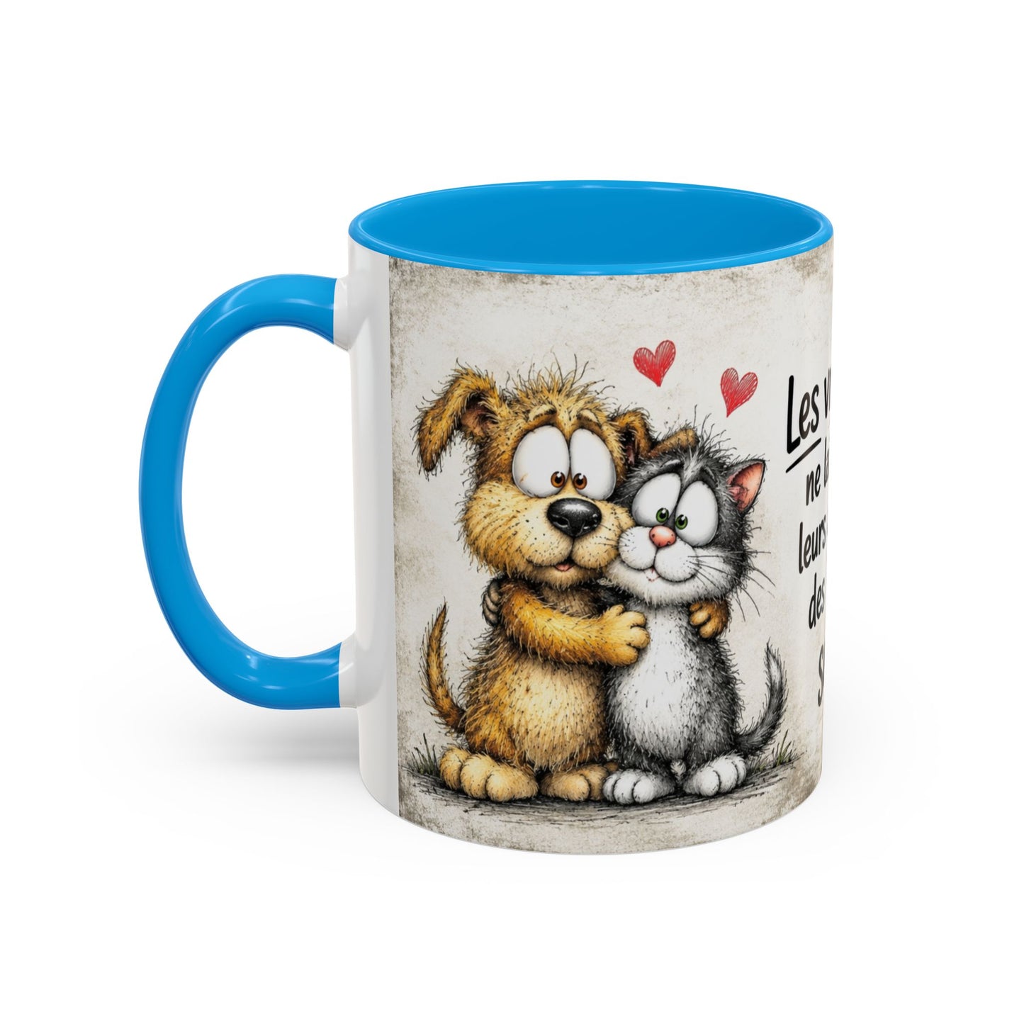 Tasse Humour Amitié Animaux Mignons – Les Vrais Amis Ne Laissent Pas Leurs Amis Faire Des Bêtises Seuls – Cadeau Ami 325ml