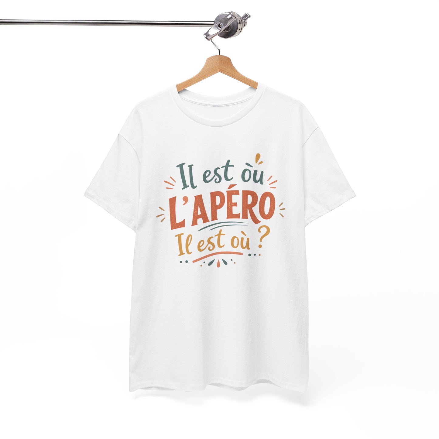 T-Shirt Humour Apéro Femme – Il Est Où L’Apéro – Cadeau Drôle Soirée Entre Copines Fête