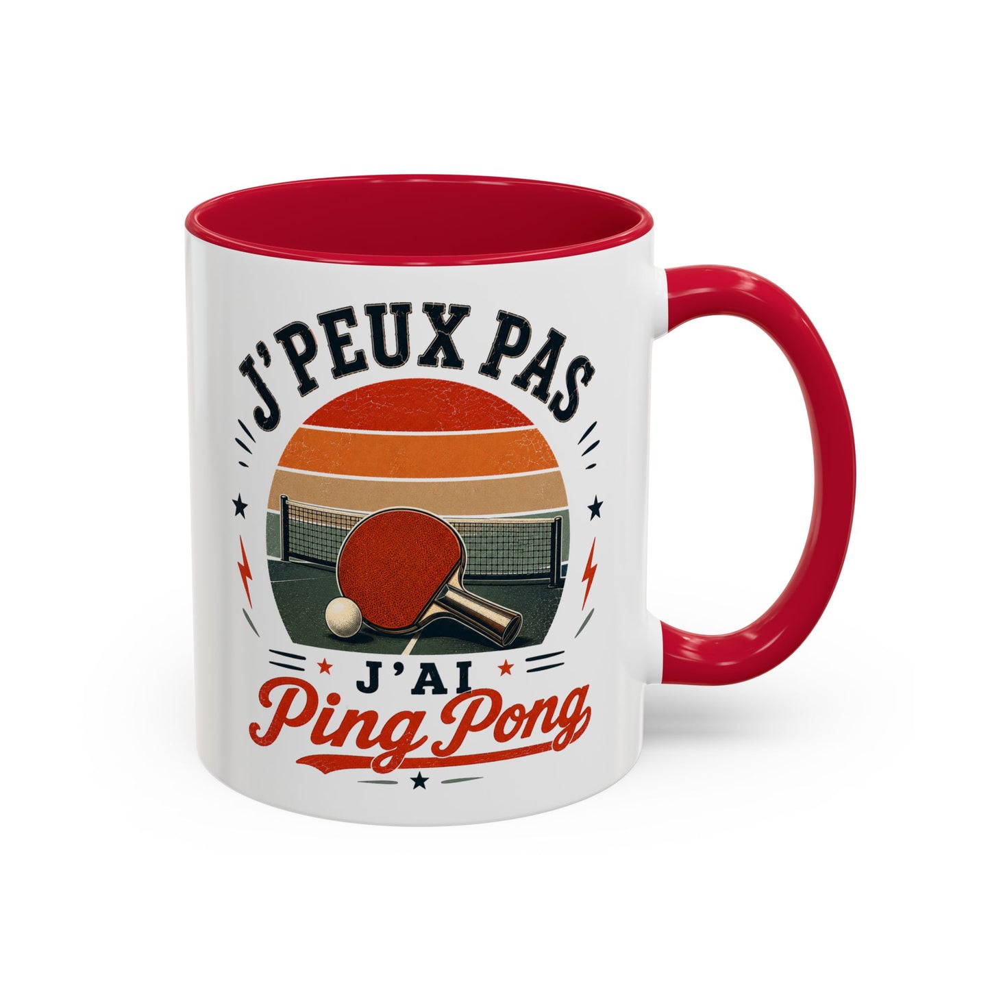 Tasse J’Peux Pas J’Ai Ping Pong – Mug Tennis de Table Vintage Humoristique – Cadeau Joueur Homme Femme 325ml