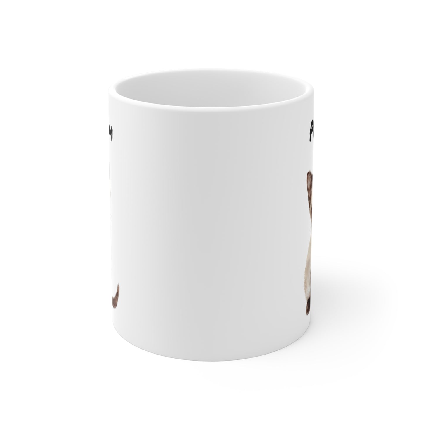 Tasse Personnalisable Chaton Siamois Aquarelle – Mug Céramique 325 ml – Cadeau Prénom