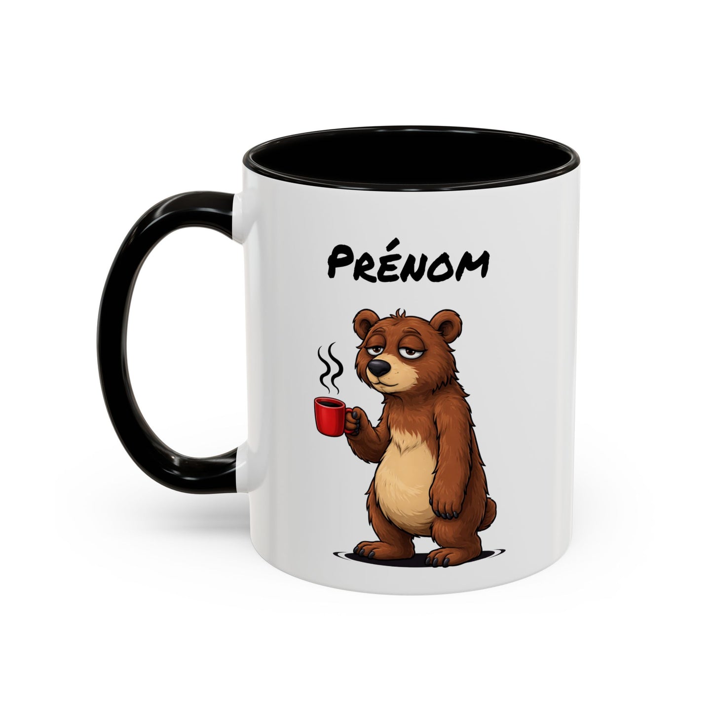 Tasse Ours Fatigué avec Café – Mug Animal Mignon et Humour – Illustration Cartoon 325ml
