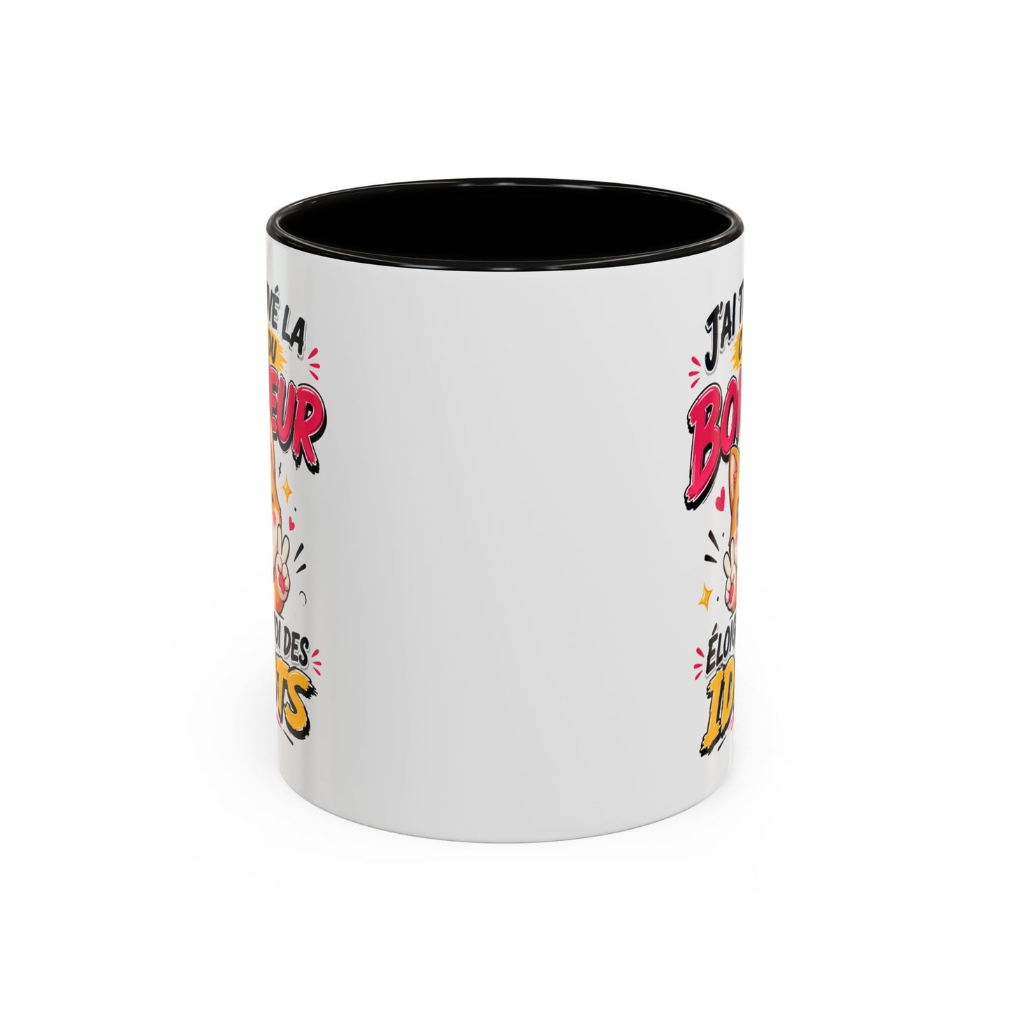 Tasse J’Ai Trouvé La Clef Du Bonheur – Mug Chien Kawaii Humour – Cadeau Positif Original 325ml
