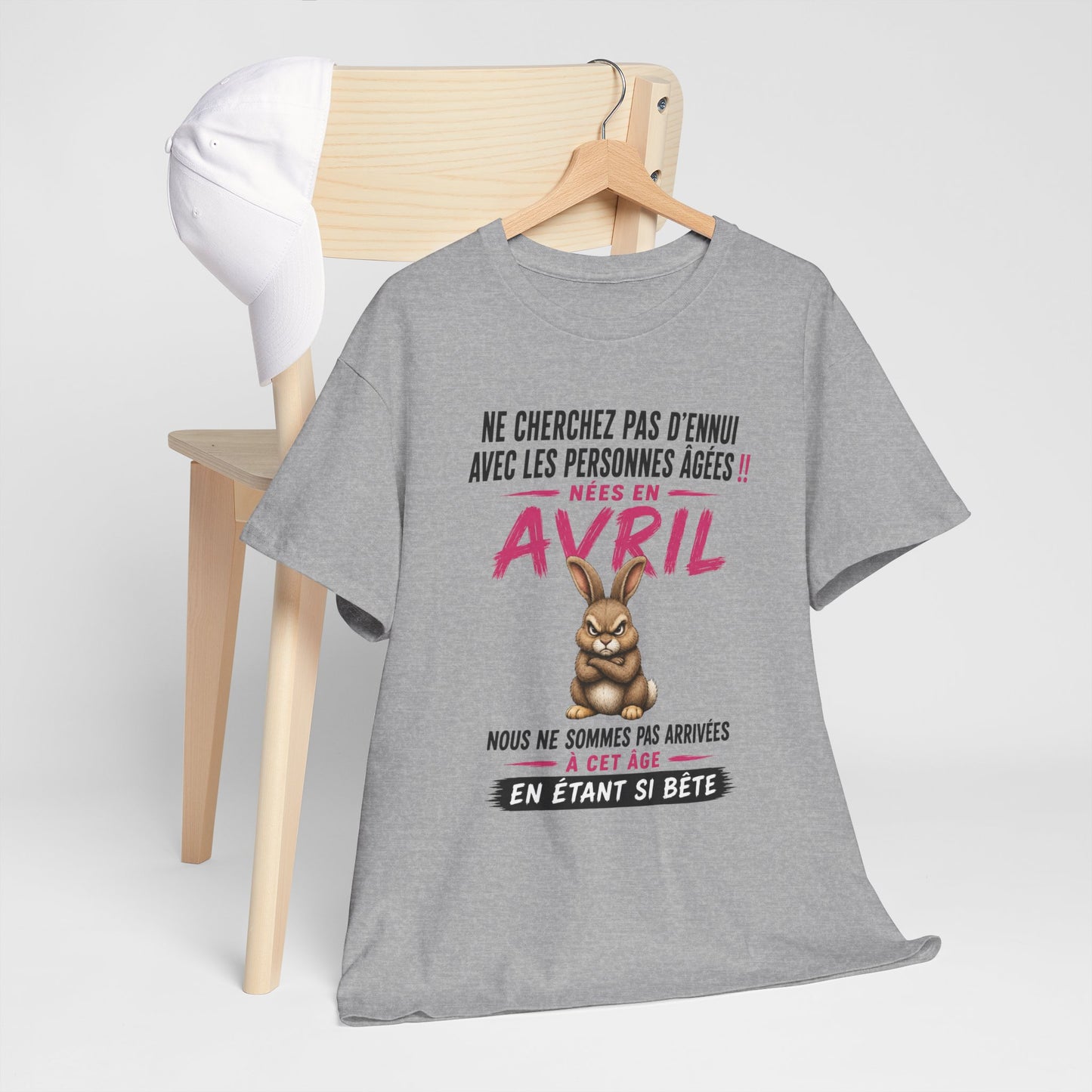 Tee-Shirt Retraitée Avril Humour – Cadeau Anniversaire Senior Femme – Lapin Drôle Retraite