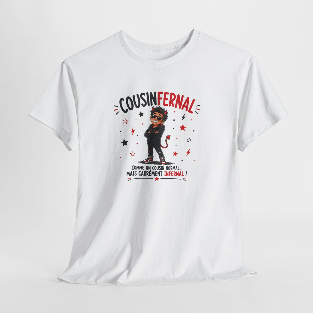 Tee Shirt Cousin Homme – CousinFernal Comme un Cousin Normal Mais Carrément Infernal – T-Shirt Humour Famille Cadeau Original