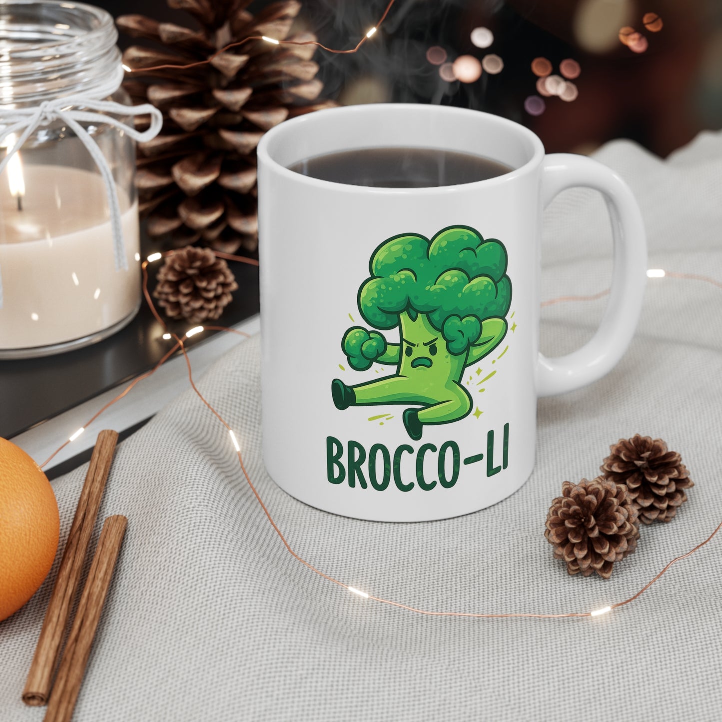 Mug Brocoli Drôle – Brocco Li – Tasse Humoristique Jeu de Mot – Cadeau Original Légume Mignon 325 ml