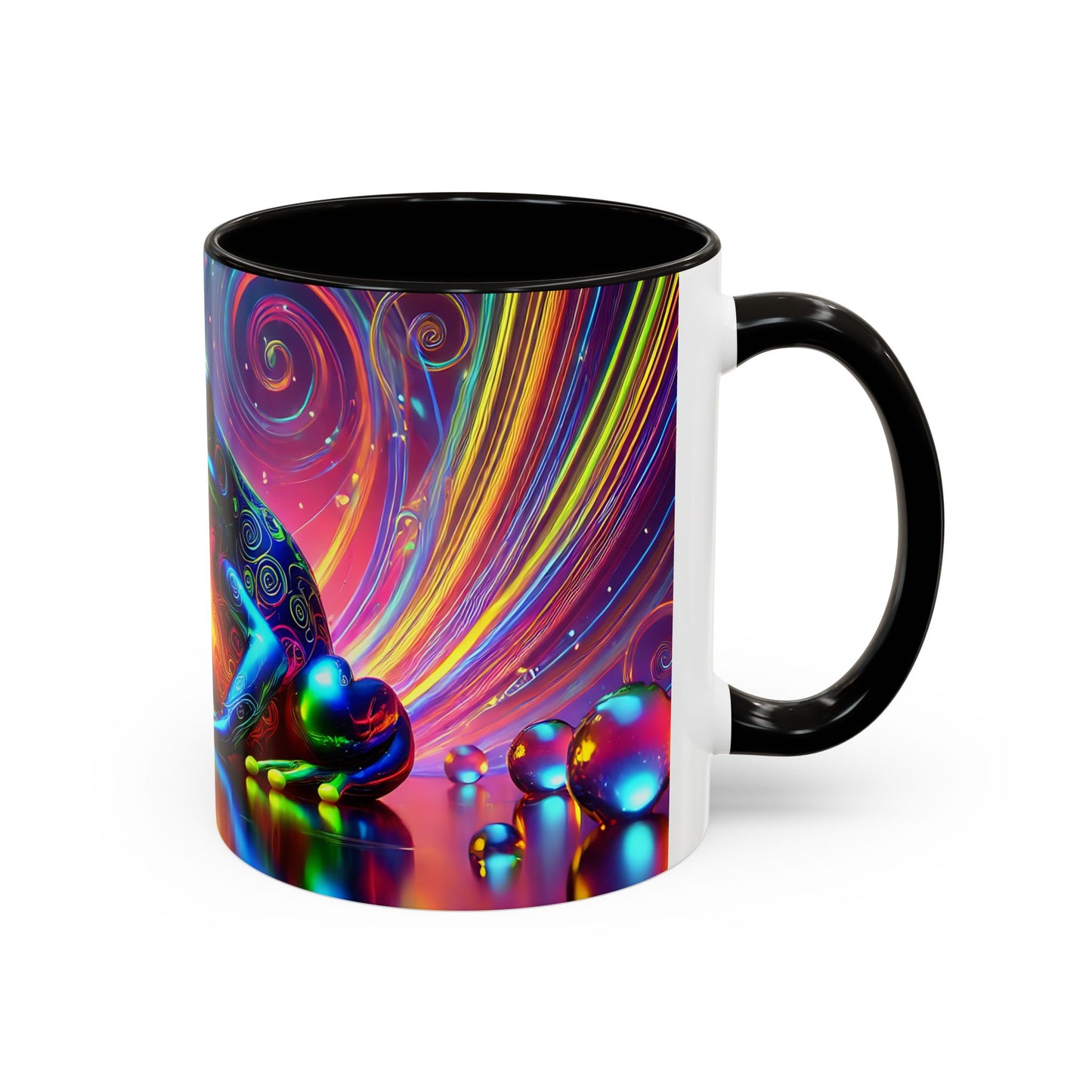Mug Grenouille Psychédélique Colorée – Tasse Art Néon Fantaisie avec Effet Rainbow et Univers Abstrait – Cadeau Original 325ml