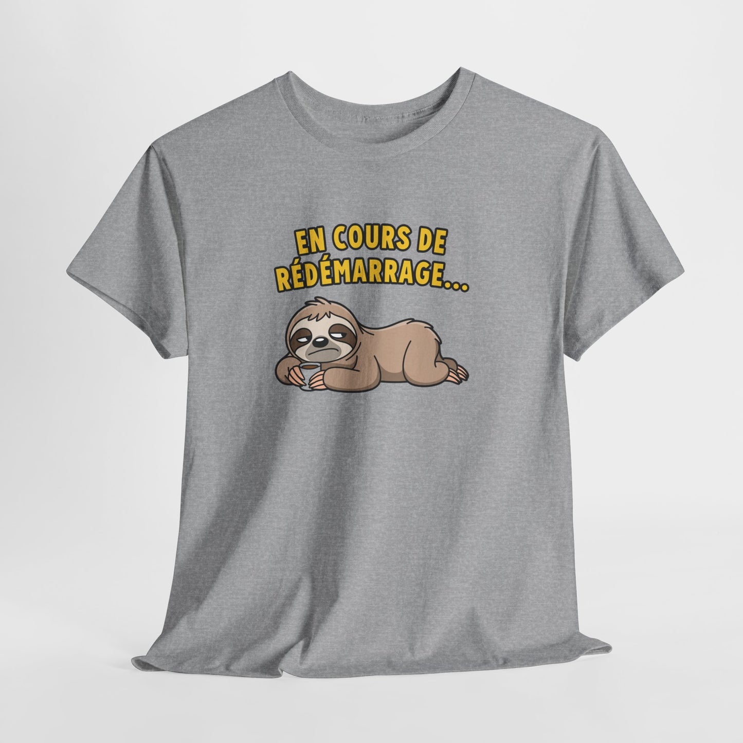 T-Shirt Humour Paresseux En Cours de Redémarrage – Tee Shirt Drôle Adulte Fatigue Café Travail Bureau Citation Fun Cadeau Collègue Homme Femme