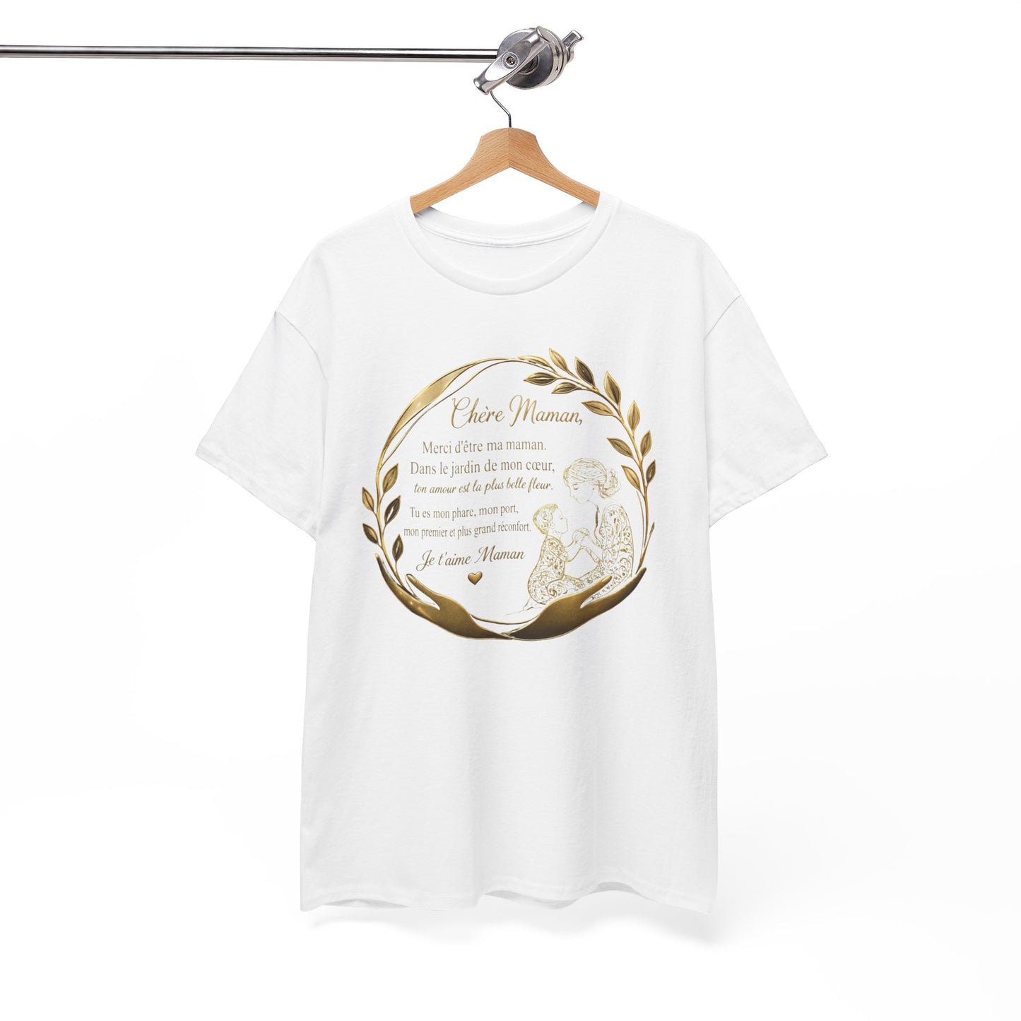 T-Shirt Cadeau Maman Texte Émotionnel – Tee Shirt Fête des Mères Original – Message Amour Maman Élégant