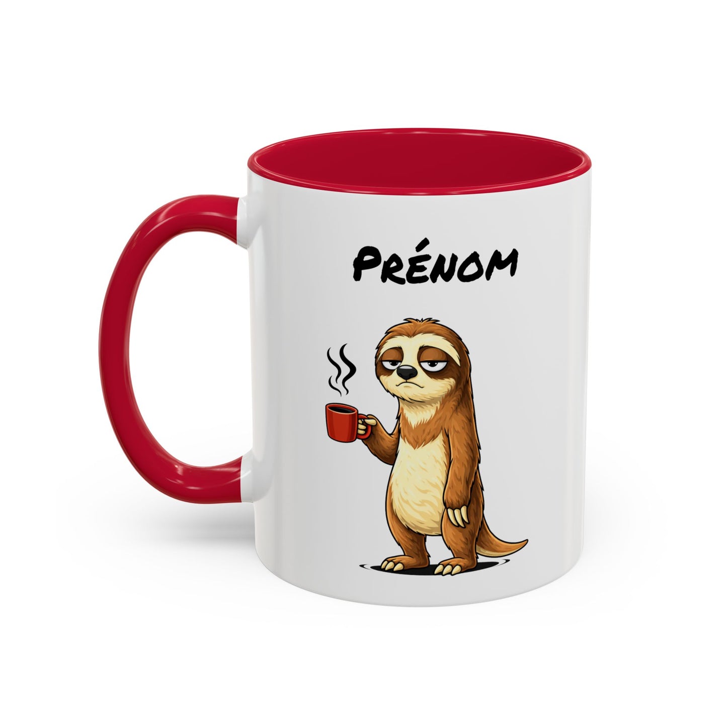 Mug Paresseux Personnalisable 325ml – Tasse Café Humour Fatigue Matin Drôle Cadeau Original