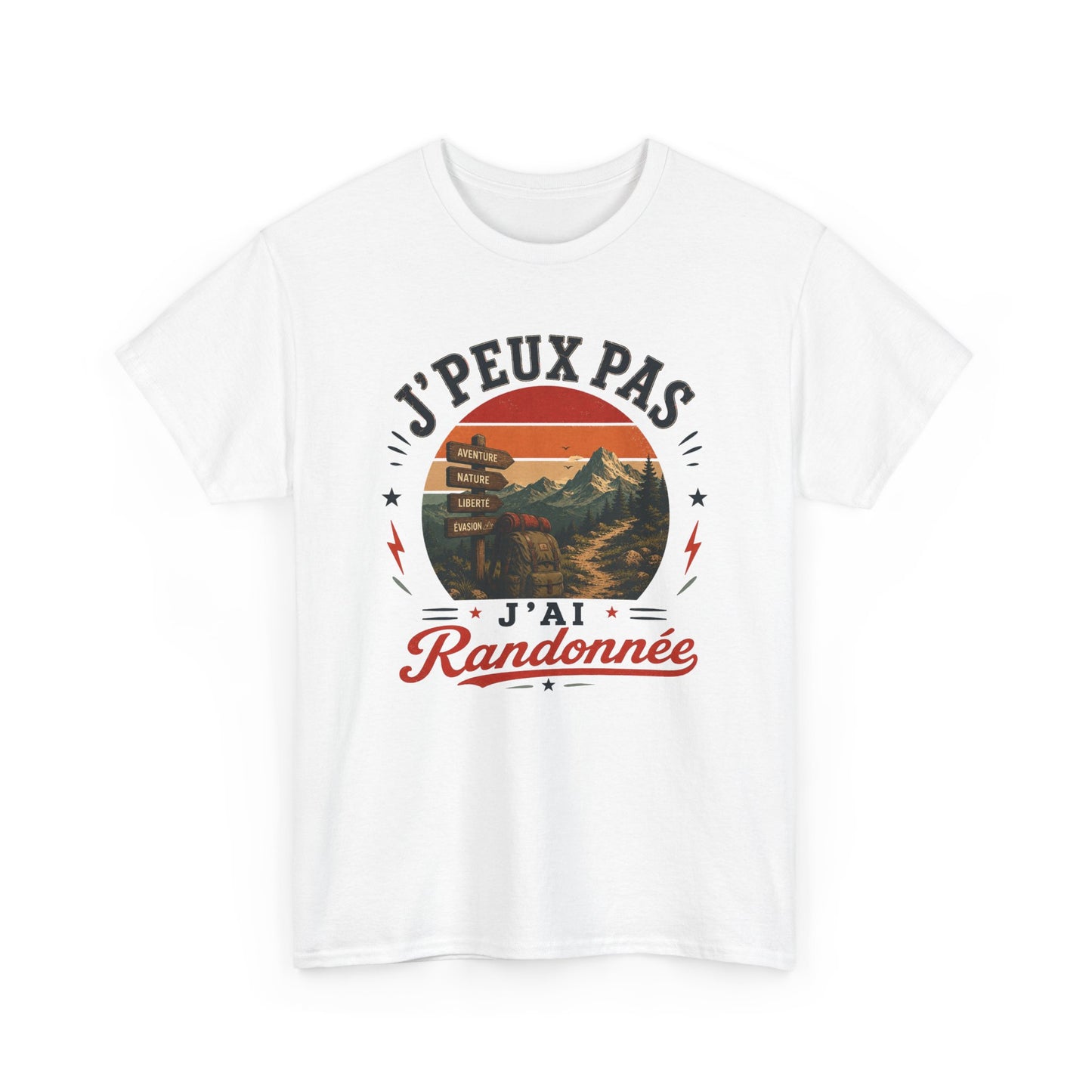 T-ShirtHomme Femme – J’Peux Pas J’Ai Randonnée – Tee Shirt Randonneur Randonneuse Montagne Trekking Marche Nature Aventure Outdoor Cadeau Passion