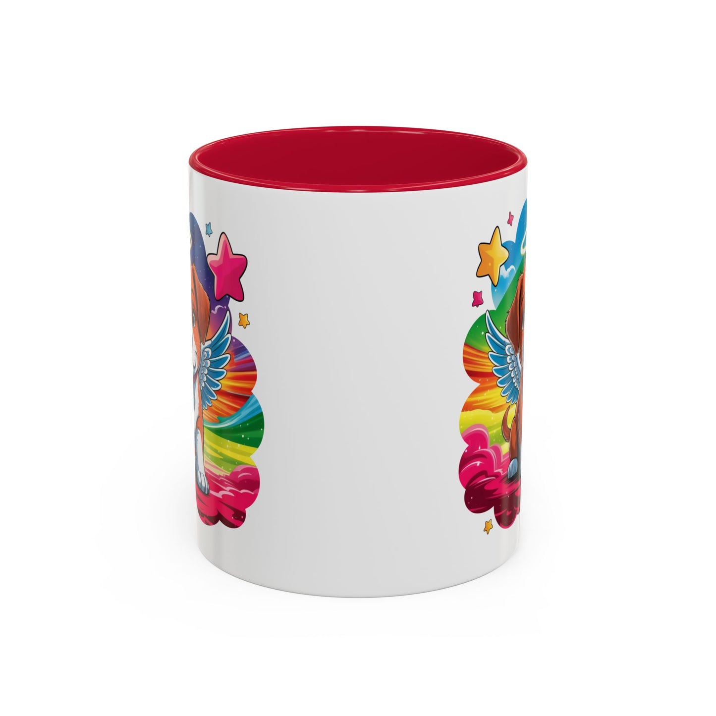 Mug Chiot Ange avec Ailes et Halo – Tasse Kawaii Colorée Cadeau Original Amoureux des Chiens – Céramique 325ml