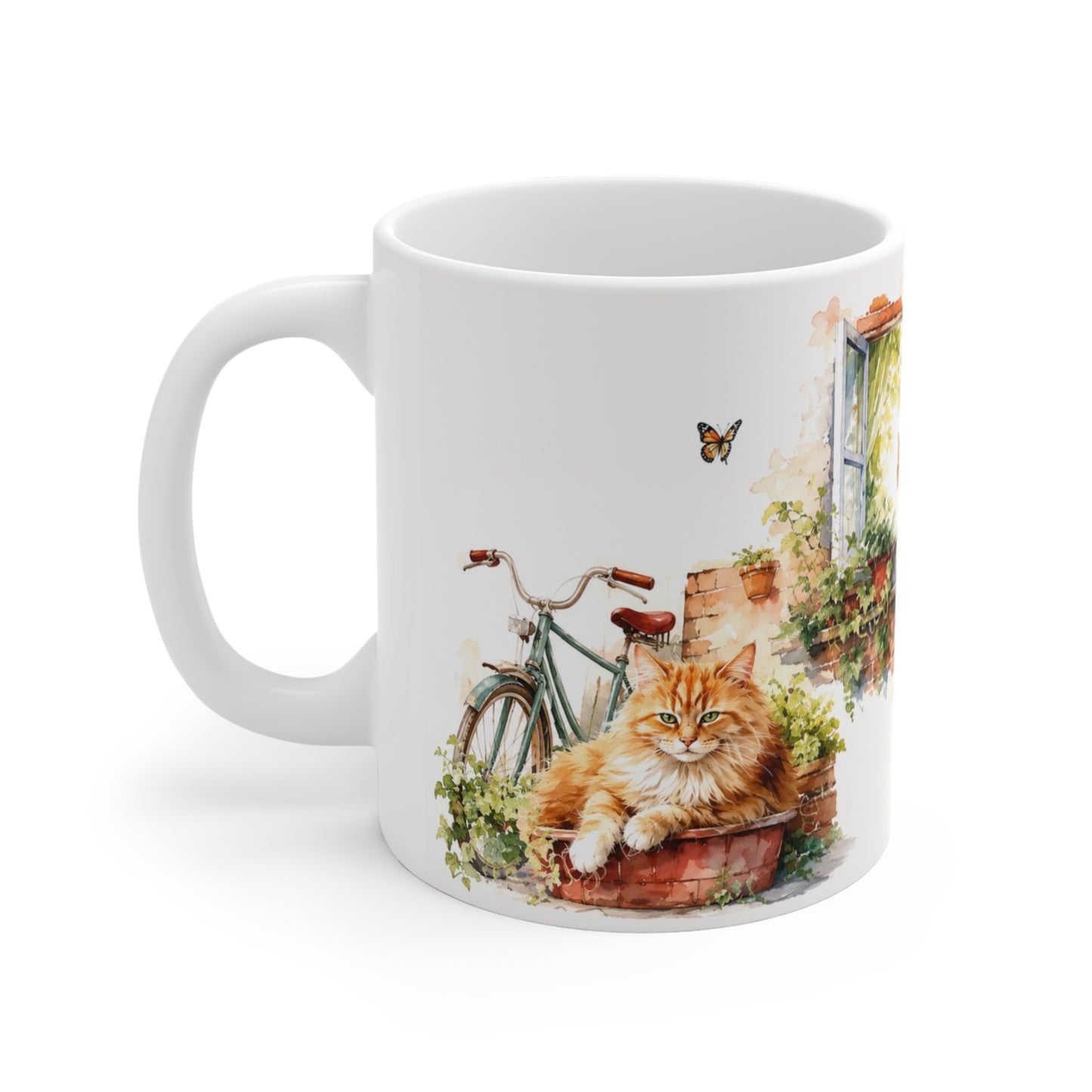 Tasse La Vie Est Meilleure Avec Des Chats – Mug Chat Vintage Aquarelle – Cadeau Femme Homme Amoureux des Chats 325ml