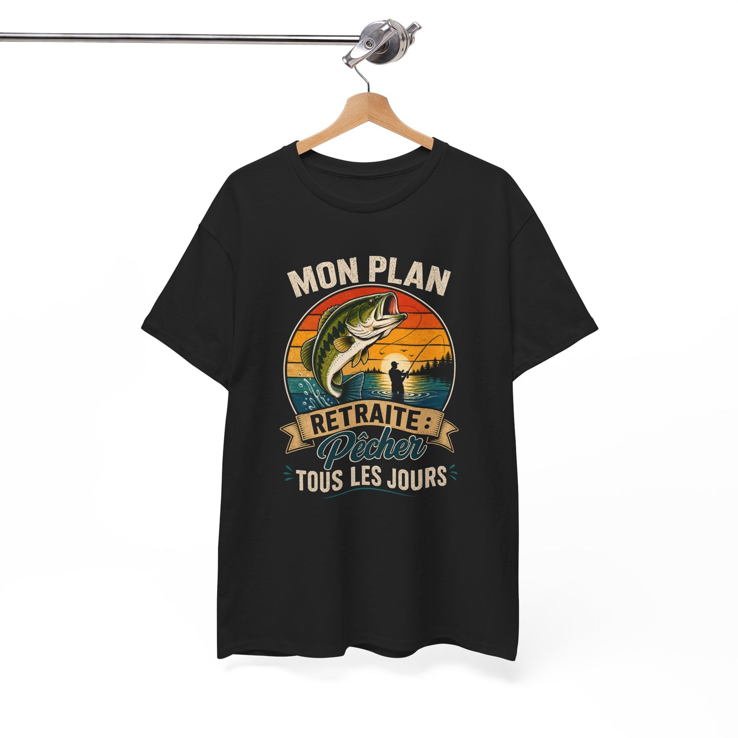 T-Shirt Retraite Homme Pêche – Cadeau Retraité Pêcheur – Passion Pêche Poisson  – Idée Cadeau Départ en Retraite