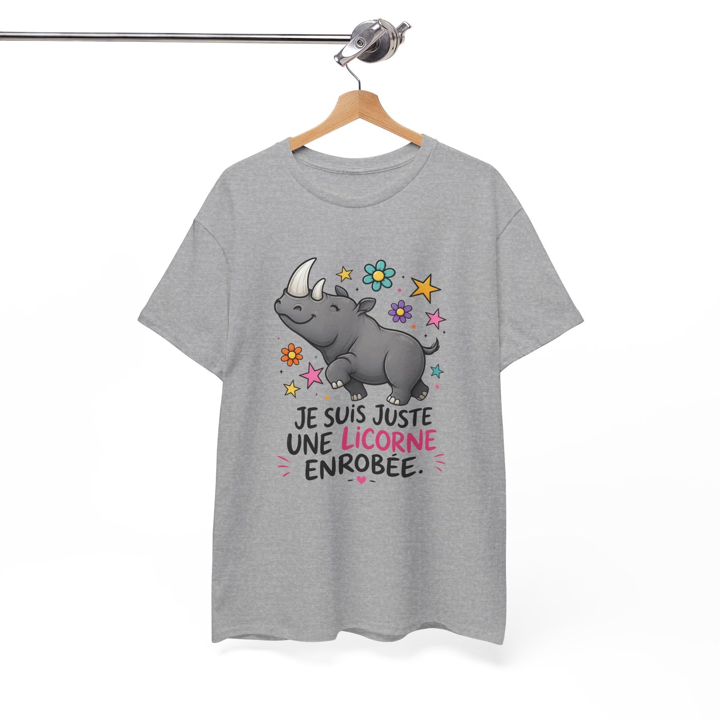 T-Shirt Rhinocéros Femme – Cadeau Humour Femme Drôle – Animal Rigolo Licorne – Idée Cadeau Original Anniversaire