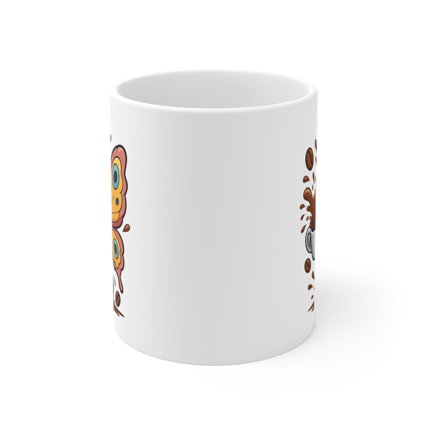Mug Papillon Café – Tasse Céramique 325ml – Design Mignon et Coloré – Cadeau Nature et Bonne Humeur