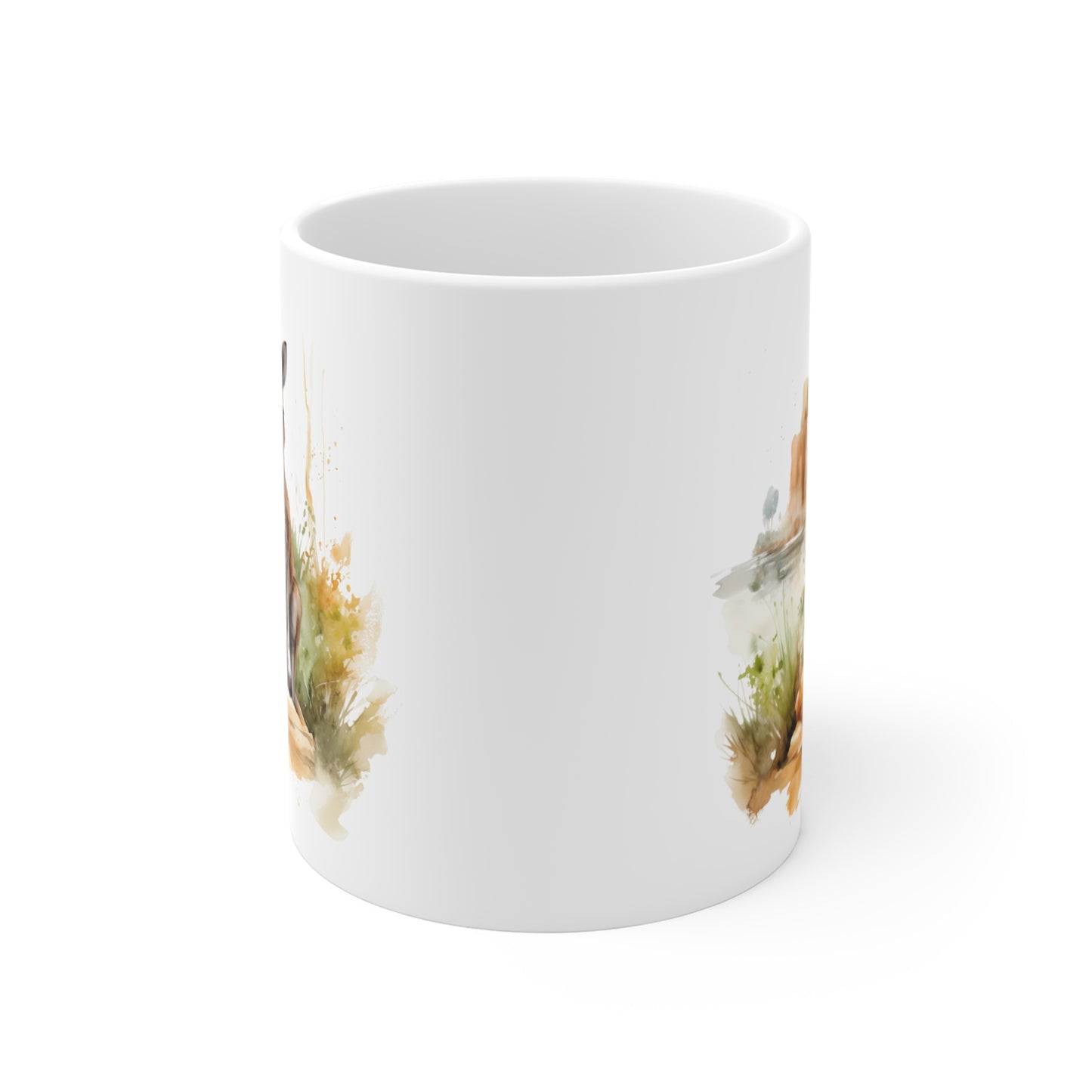 Mug Kangourou Aquarelle Australie – Tasse Nature et Animaux Sauvages – Cadeau Original Céramique 325ml