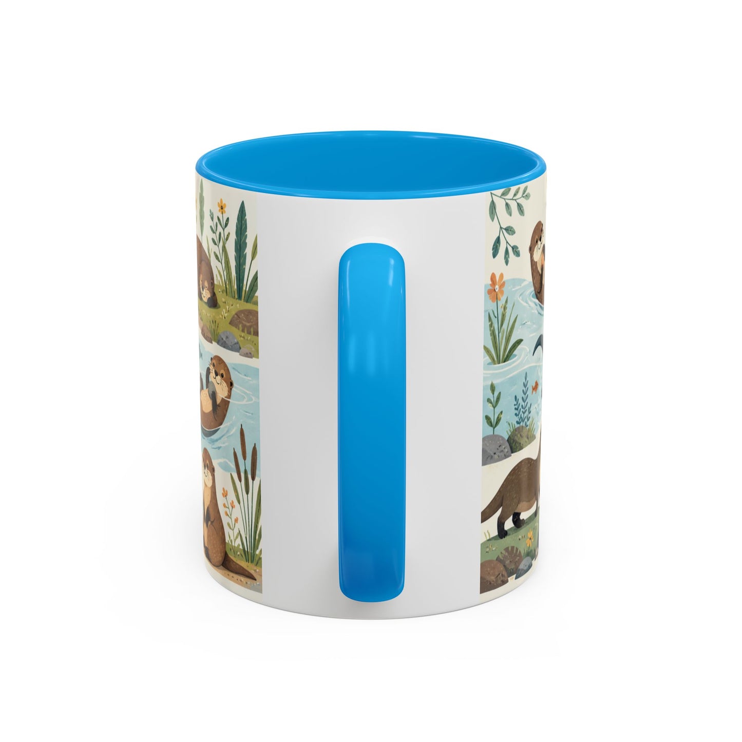 Tasse Loutres Mignonnes – Mug Animaux Nature et Rivière – Design Illustration Douce et Aquarelle – Céramique 325ml
