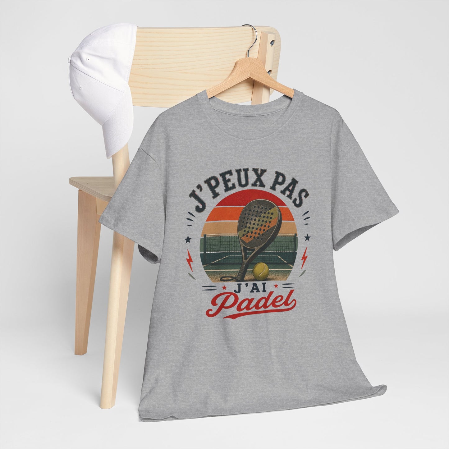 T-Shirt J’Peux Pas J’Ai Padel – Tee Shirt Humour Joueur Padel Vintage – Cadeau Sport Homme Femme