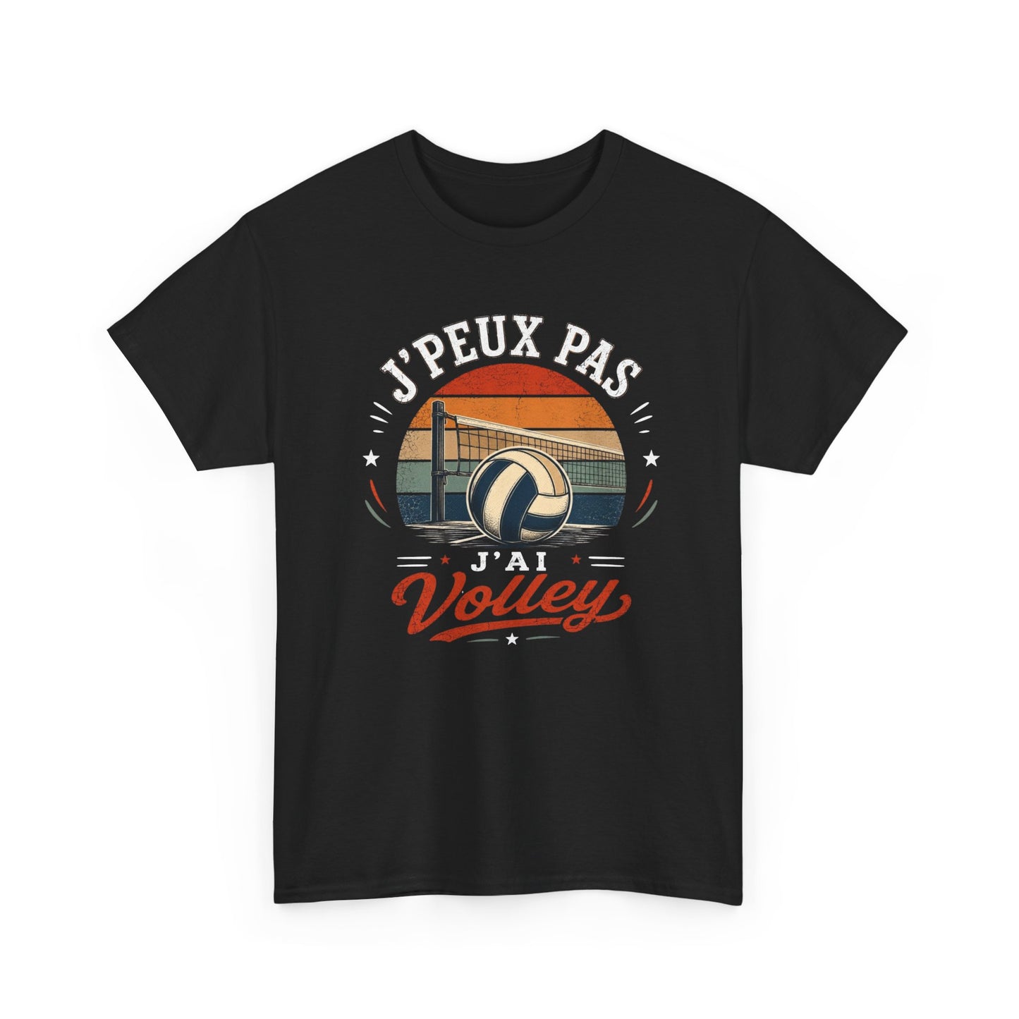 T-Shirt Volley Homme Femme – J’Peux Pas J’Ai Volley – Tee Shirt Volleyball Vintage Ballon Filet Joueur Entraînement Match Cadeau Passion Sport